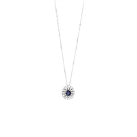 Collana Bliss Donna Bl girasole in Oro bianco Zaffiro blu 0.17 Ct 20109813 - 20109813